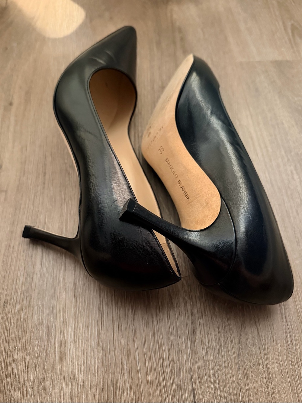 70 mm Black Manolo Blahnik Heels - Picture 7 of 8